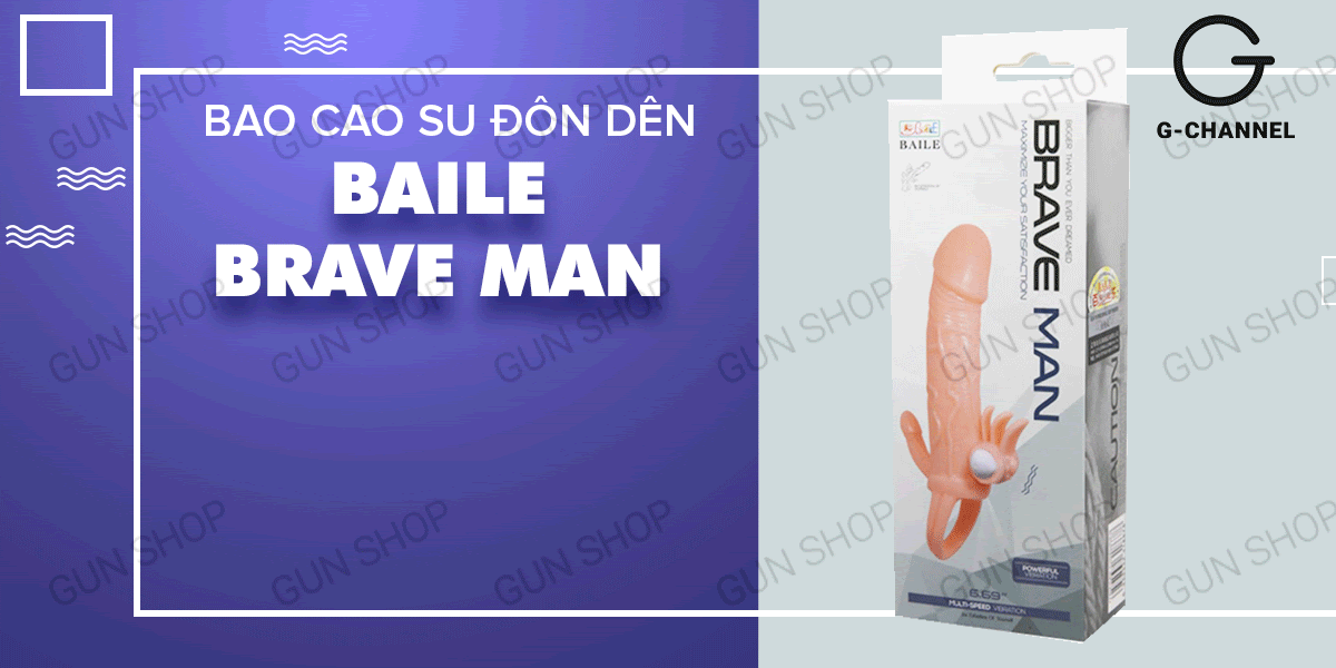 Bao cao su đôn dên Baile Braveman 14.5cm rung điểm G siêu kích thích