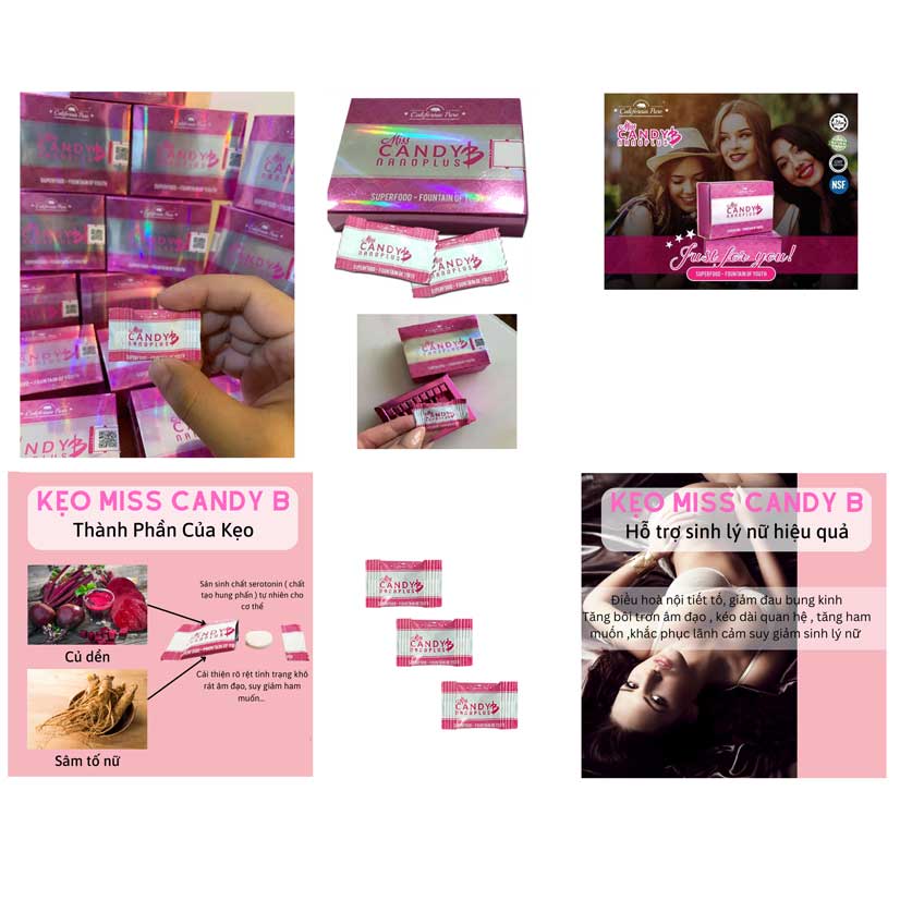 Kẹo sâm Miss Candy B tăng sinh lý nữ tăng ham muốn tình dục hiệu quả