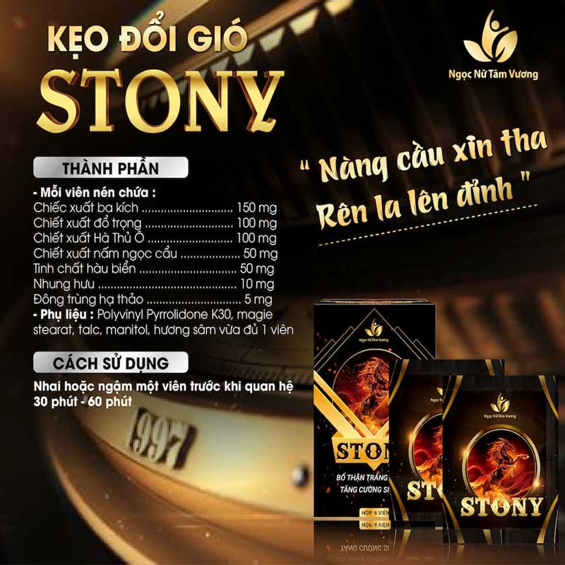 Kẹo Stony chính hãng đổi gió kéo dài thời gian thưởng thức
