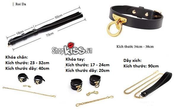 Bộ đồ chơi BDSM da cao cấp, sang trọng, kích thích mạnh mẽ