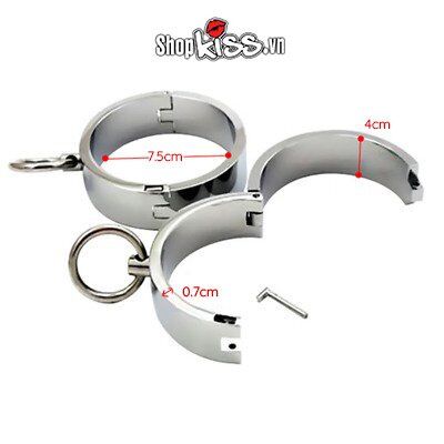 Còng chân BDSM thép không gỉ bạo dâm bền đẹp phụ kiện khóa an toàn