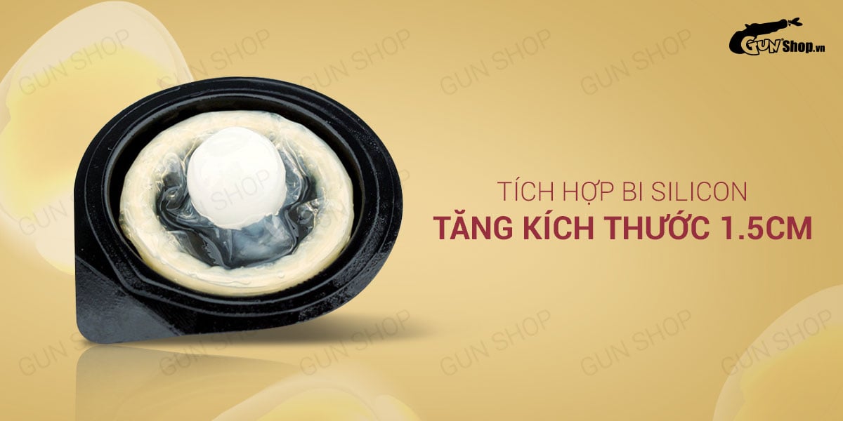 Bao cao su OLO 0.01 siêu mỏng có bi tăng kích thước 1.5cm hộp 5 cái an toàn