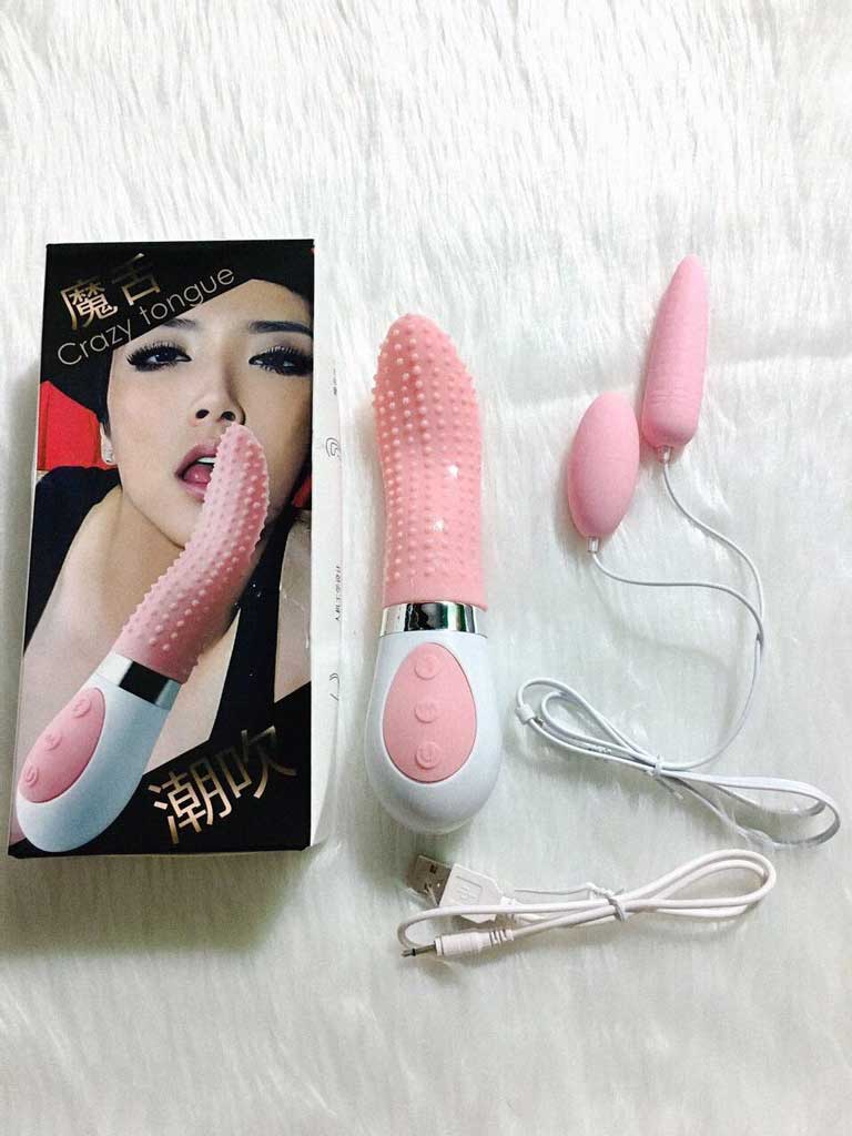 Review Lưỡi liếm Crazy Tongue cao cấp kèm trứng rung tình yêu hai đầu  mới nhất
