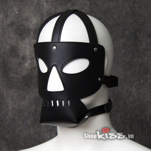 Mặt nạ da full bạo dâm đen cao cấp kích thích khoái cảm