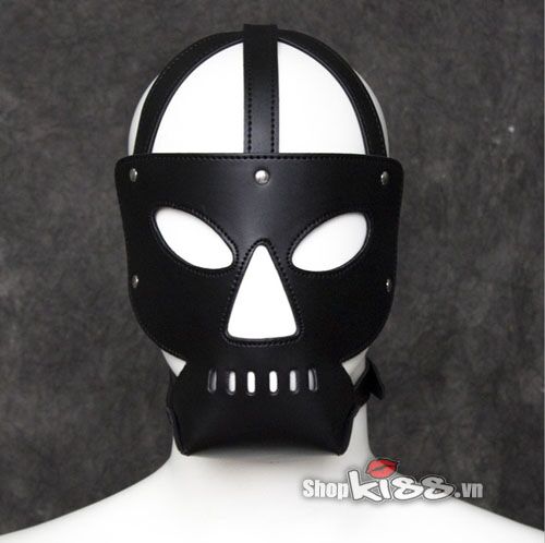 Mặt nạ da full bạo dâm đen cao cấp kích thích khoái cảm