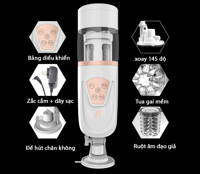 Máy bú cu cao cấp TeleScopic thụt lên xuống gắn tường tăng khoái cảm nam