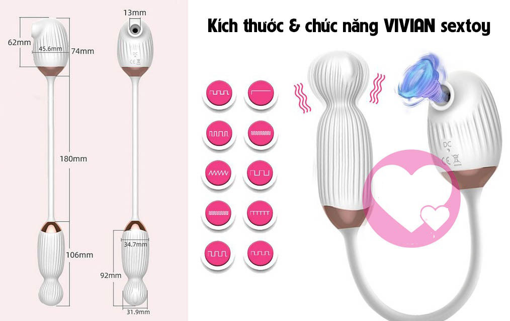 Máy rung bú mút điểm G vivvian kích thích cực mạnh cho phái đẹp