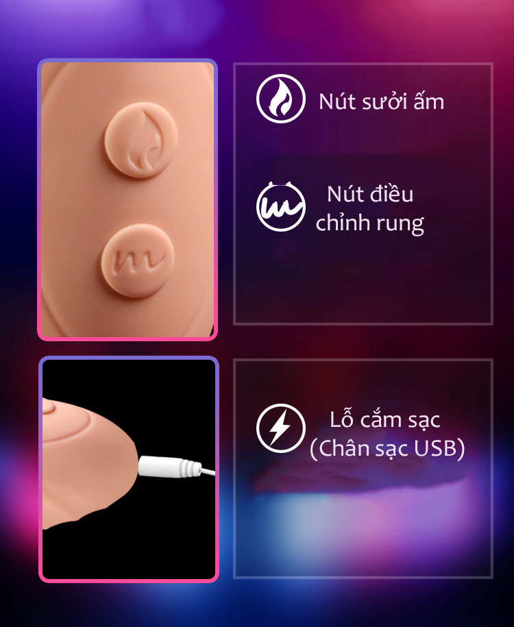 Ngón tay rung silicon siêu mềm mịn chống thấm nước sưởi ấm