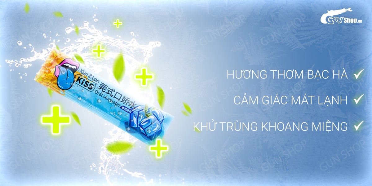 Cung cấp Nước tình yêu BJ mát lạnh hương bạc hà - Xun Z Lan Kiss Cool - Gói 10ml  tốt nhất