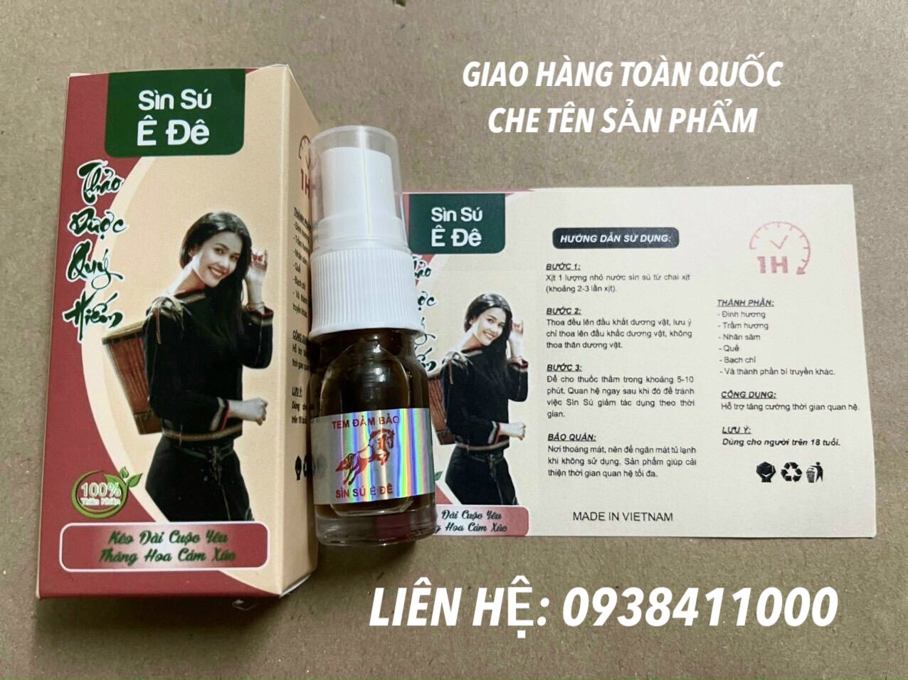 Sìn sú Ê Đê chai lớn xịt chống xuất tinh sớm thảo dược an toàn