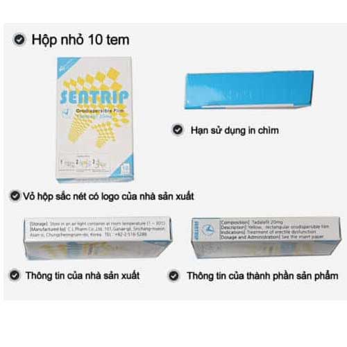 Tem ngậm Sentrip hỗ trợ sinh lực tăng cường sinh lý nam