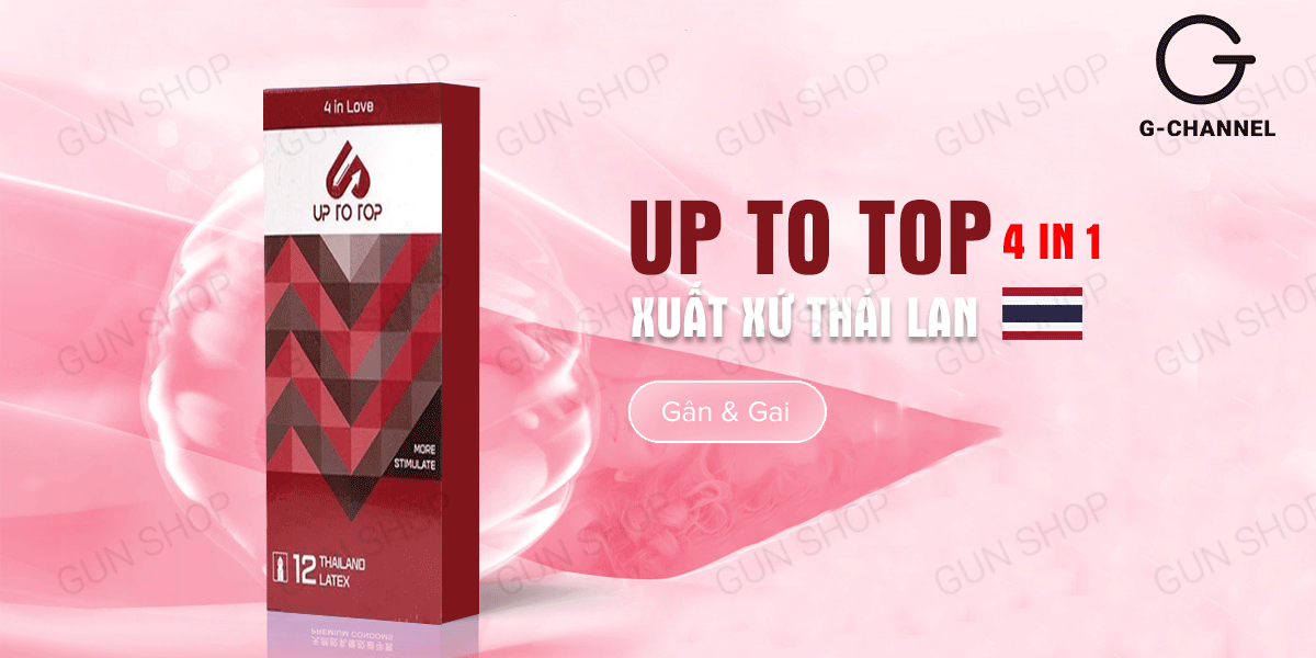 Bao cao su Up To Top 4 In Love kéo dài siêu mỏng gân điểm nổi