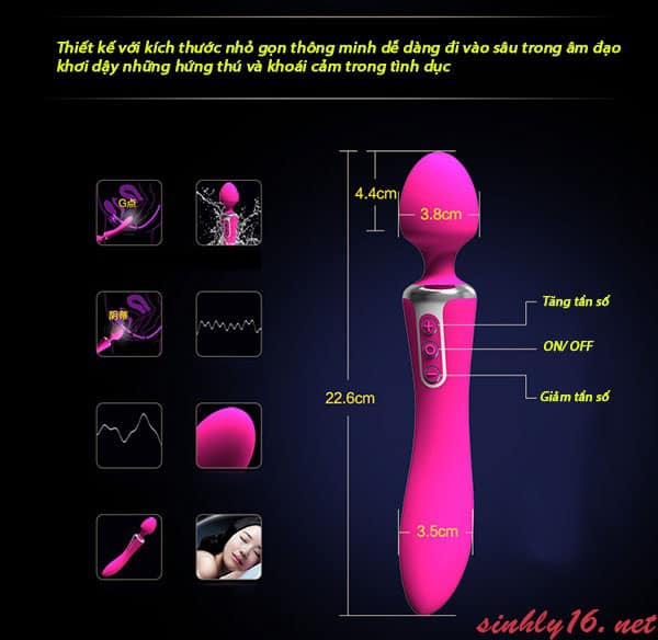 Chày Rung 2 Đầu Leten AV11 Massage G Điểm G Thỏa Mãn