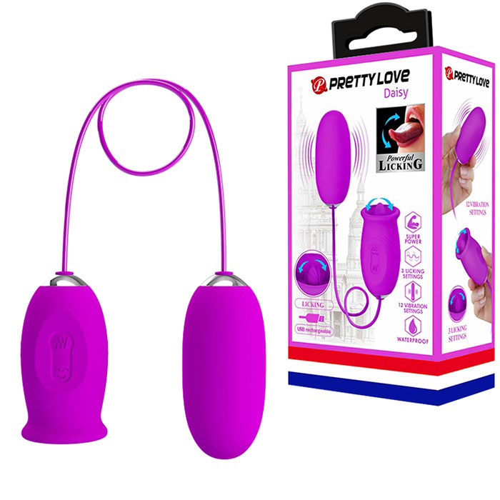 Trứng rung liếm 2 đầu PrettyLove Daisy siêu sướng đa chế độ