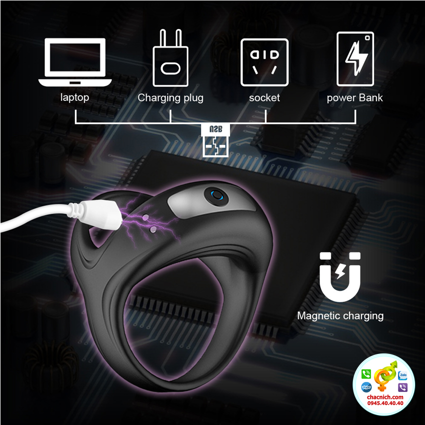 Vòng đeo dương vật CHEVEN 3 in 1 10 chế độ rung kích thích đỉnh