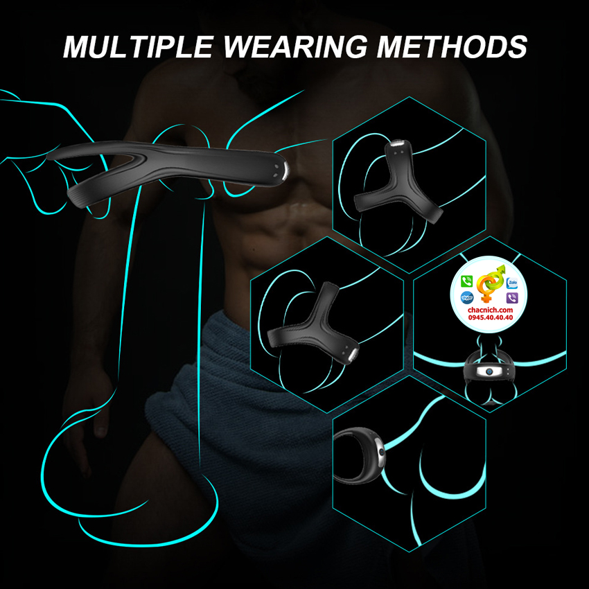 Vòng đeo dương vật CHEVEN 3 in 1 10 chế độ rung kích thích đỉnh