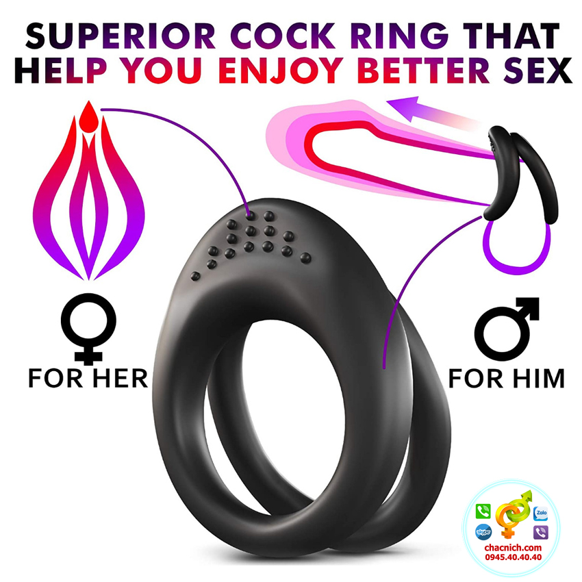 Đại lý Vòng cockring đôi giúp nam giới cương cứng và kéo dài thời gian Dual Penis Ring  chính hãng