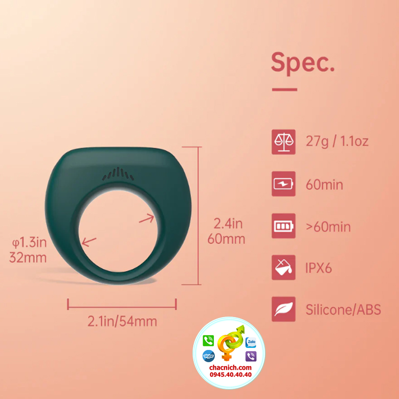 Vòng rung Magic Dante II 10 chế độ điều khiển App cao cấp