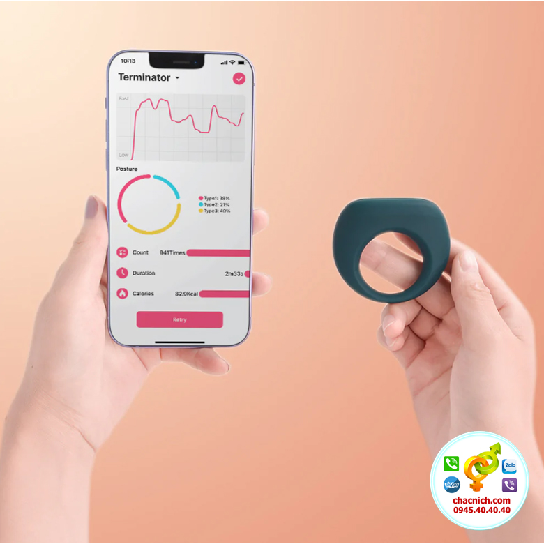 Vòng rung Magic Dante II 10 chế độ điều khiển App cao cấp