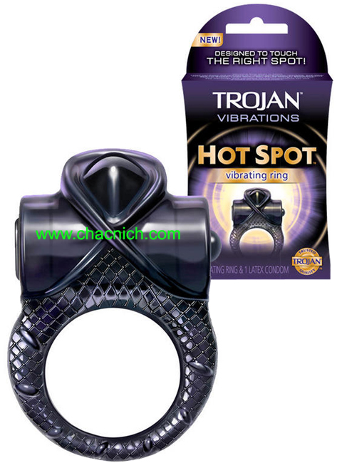 Nhẫn rung cao cấp Trojan Hot Spot silicone co giãn rung đa chế độ