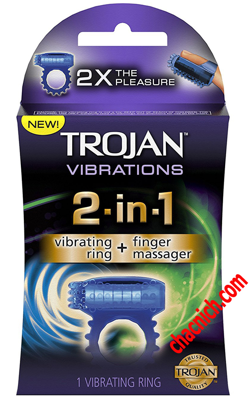 Vòng rung Trojan Vibration 2in1 silicon cao cấp rung mạnh