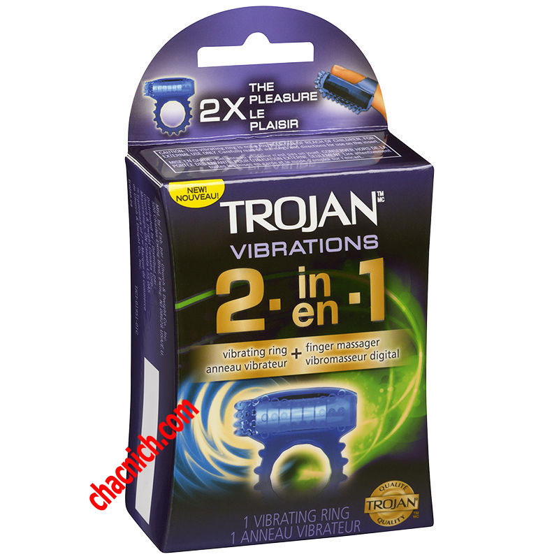 Vòng rung Trojan Vibration 2in1 silicon cao cấp rung mạnh
