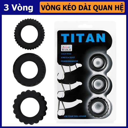 Sỉ Bộ 3 vòng Titan tình yêu đeo dương vật chống xuất tinh sớm chất liệu silicon y tế  cao cấp