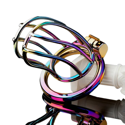 Khóa Cu Bằng Kim Loại Mạ Ánh Đa Sắc Đeo Dương Vật BDSM Cao Cấp Chính Hãng