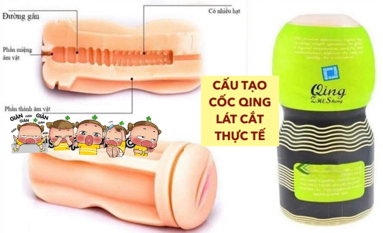 Cấu tạo cốc Qing lát cắt thực tế giải toả sinh lý tự sướng cho nam