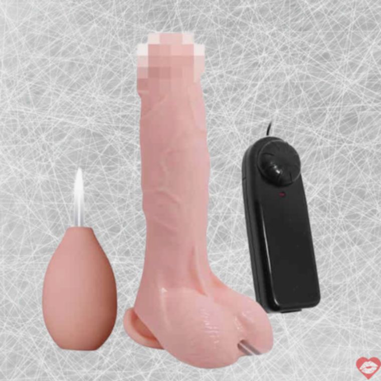 Baile Ejection Dildo Vibro Phun 19cm Púm Dây Điều Khiển
