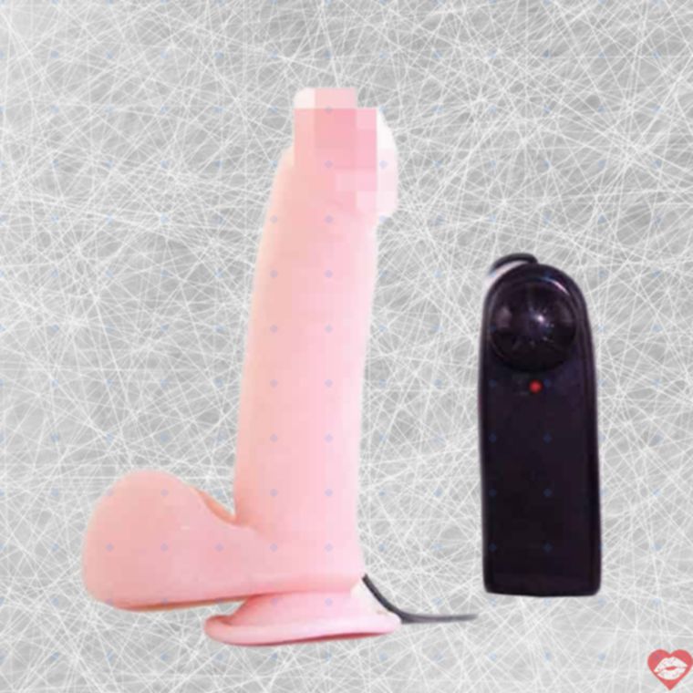 Dildo rung Baile 19.5cm da thịt hút chân thực mạnh mẽ bám chắc