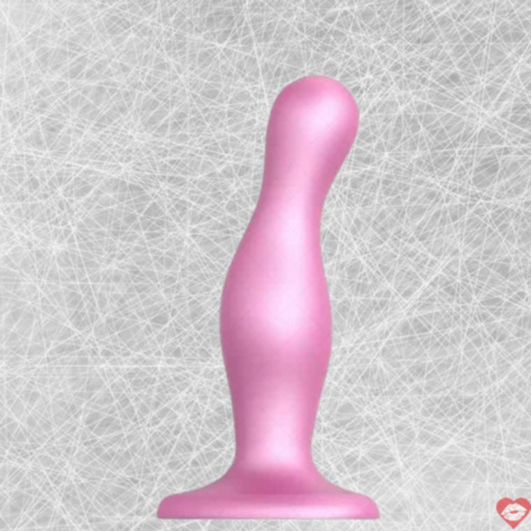Strap-on Dildo Curvy M Hồng 15.5 Metal Dễ Đeo