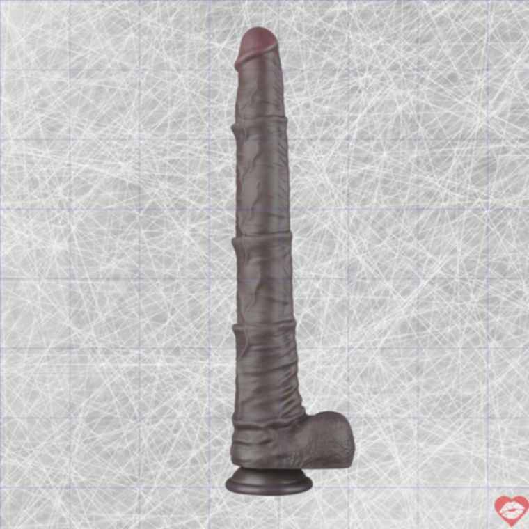 Lovetoy Dual Skin Dildo Đen Khổng Lồ 40cm
