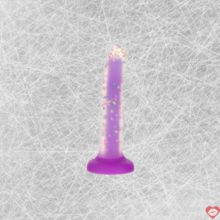 Addiction Rave Dildo 20cm Tím Lấp Lánh Uốn Cong
