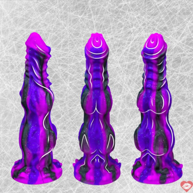 Monster Dildo 9 Inch Tím Silicone Khổng lồ