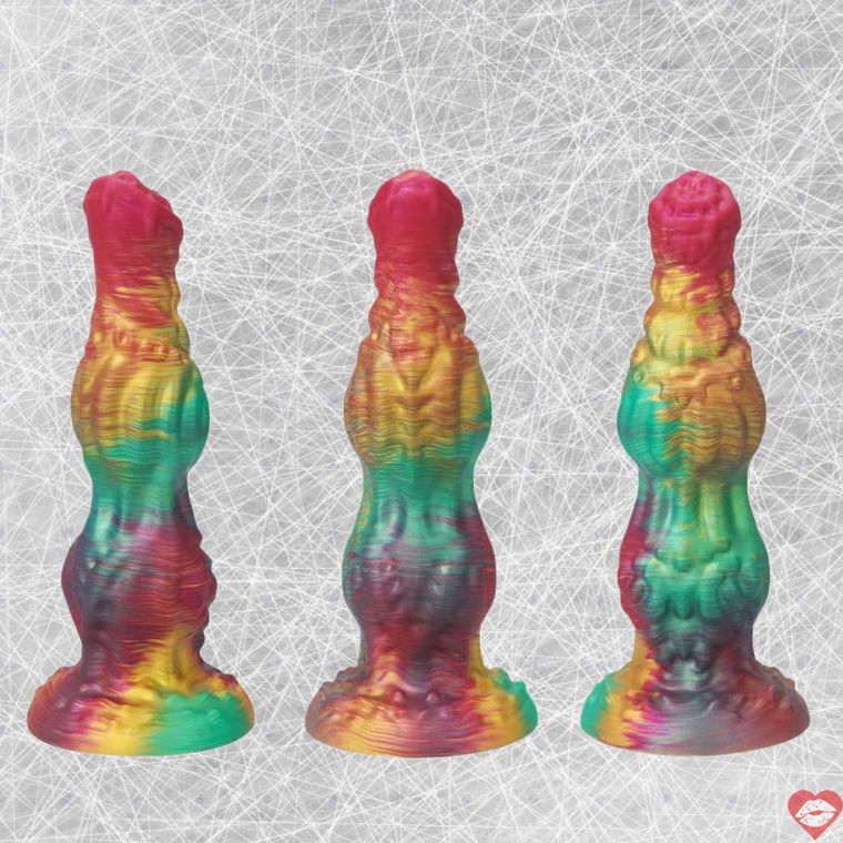 Tricolor Hell Wolf Dildo Quái Vật Siêu Lớn Đa Kích Cỡ
