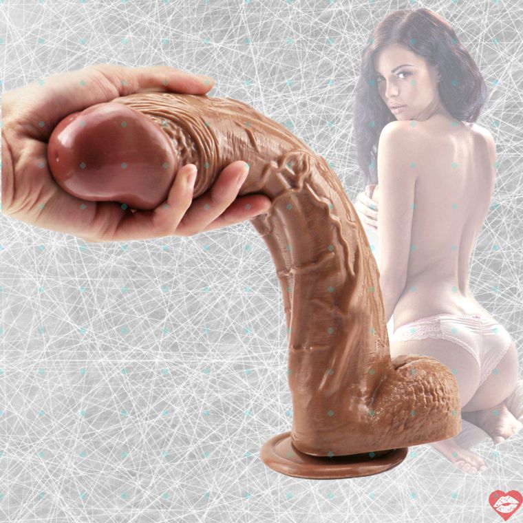 Dildo Đầu Lớn Nâu 12 Inch Sâu Thẳm Siêu Lớn