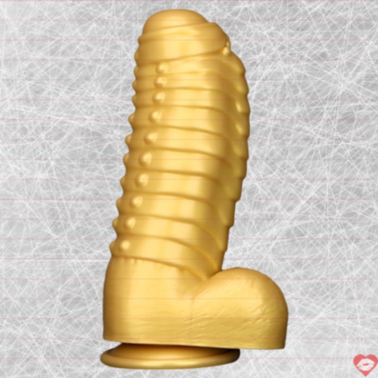 Dragon Dildo Fantasy Gold Silicone 13 Inch Lớn