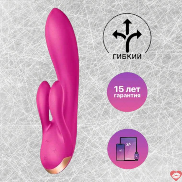 Satisfyer Double Flex Rabbit Tím Đôi Cánh Siêu Rung