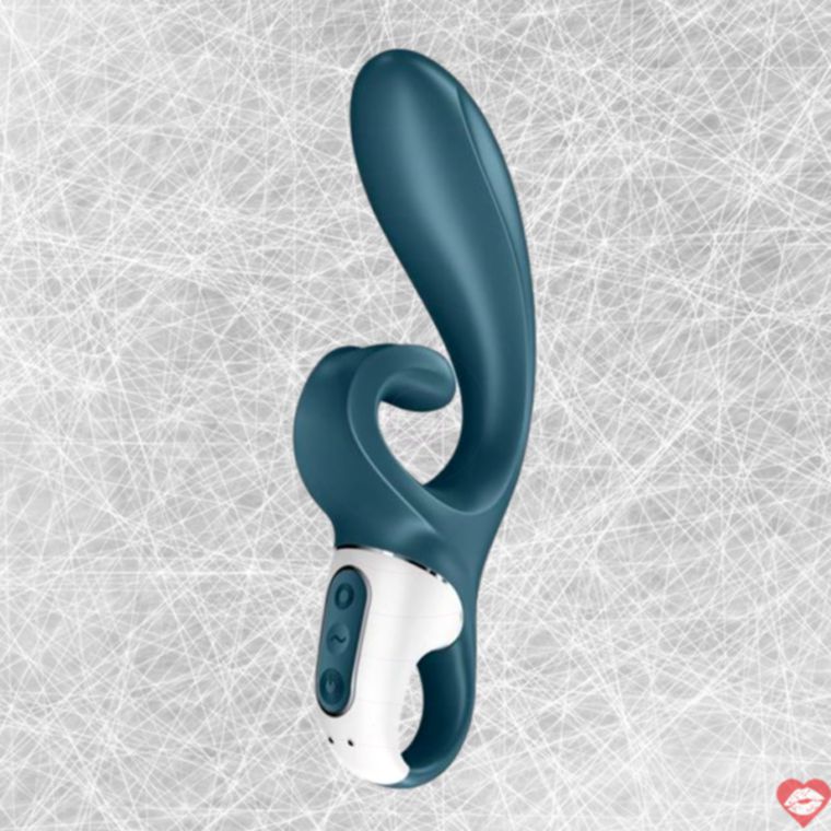 Satisfyer Hug Me Rabbit Xám Xanh Rung 21cm