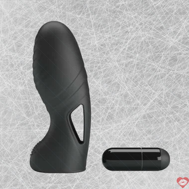 Vibro ngón Pretty Love Alan đen silicone relief 10cm