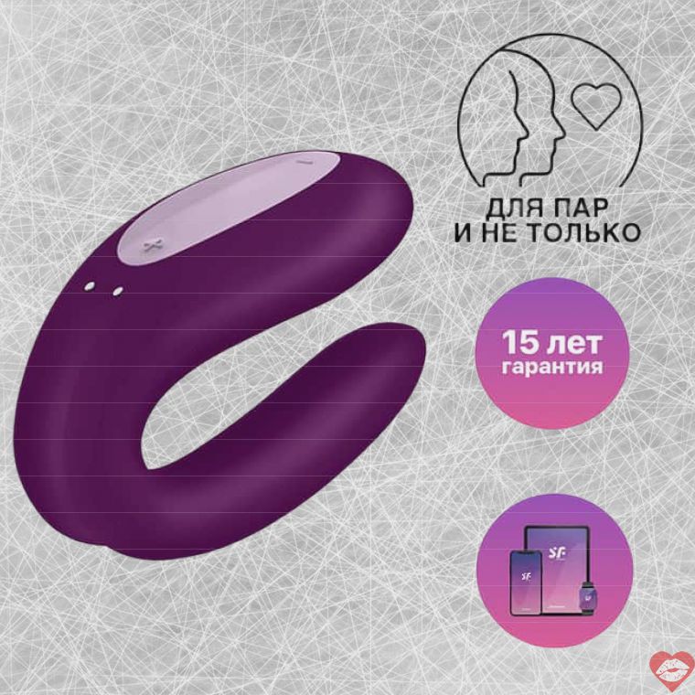 Satisfyer Double Joy вибратор пара фиолетовый app
