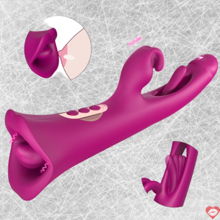 Red Dual Clit G-spot Vibrator Thrust Siêu Đa Năng