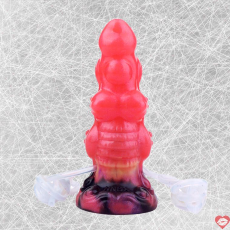 Dildo Quái Phồng 15cm Gân Đỏ Nút Lạ Siêu Khủng Khiếp