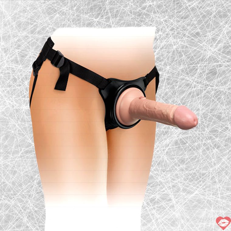 King Cock 6” Dildo Linh Hoạt Strap-On Beginner 