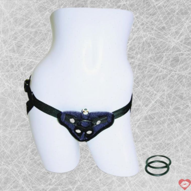 Sportsheets Strap-On Nhung Đen Bền Vững Quyến Rũ 