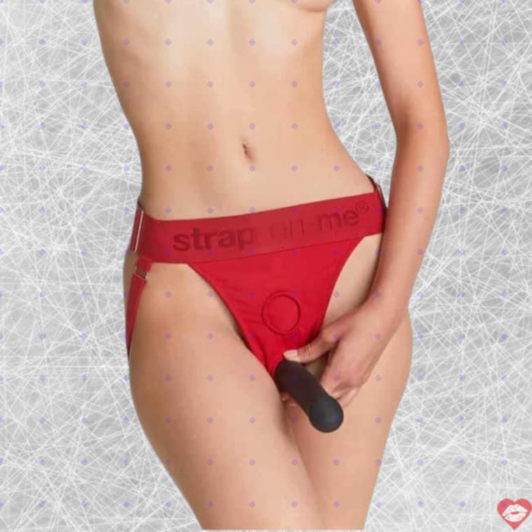 Strap-on Harness Lingerie Đỏ Đa Kích Cỡ Quyến Rũ Hoàn Hảo 