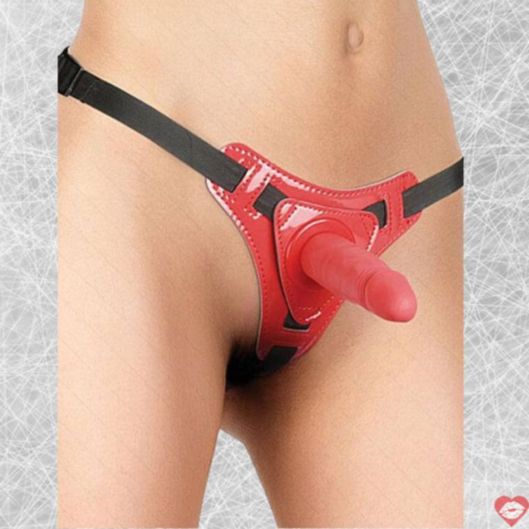 Shots Ouch Strap-On Đỏ Lót Thoải Mái Linh Hoạt 