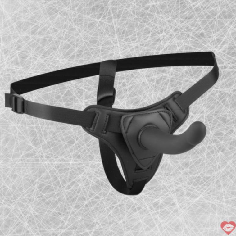 Easytoys Strap-On harness đen 13.5cm thoải mái mãnh liệt 
