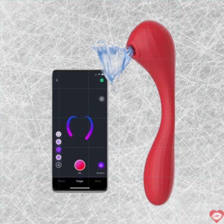 Dildo đôi Magic Motion Bobi đỏ 20.5cm hút chân không app